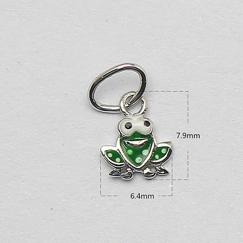 925 Sterling Silver Children's Jewelry Sets Smooth Glossy Frog Charm Pendant Necklace&Ring for Pretty Kids