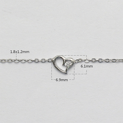 925 Sterling Silver Baby Girl Jewelry Heart with Zircon Charm Pendant Necklace& Ring