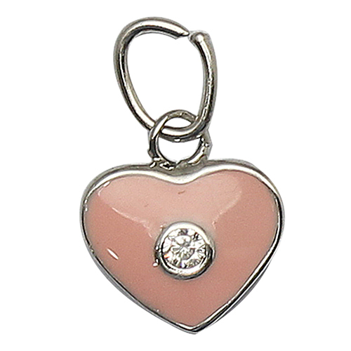 925 Sterling Silver Pink Heart Zircon Baby Girl Jewelry Charm Pendant Necklace Children's Personalised Gifts