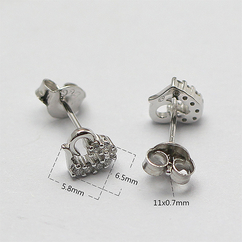 925 Sterling silver Earring Charm Pendant Necklace Ring Jewelry Sets with Heart Zircon For for Litter One