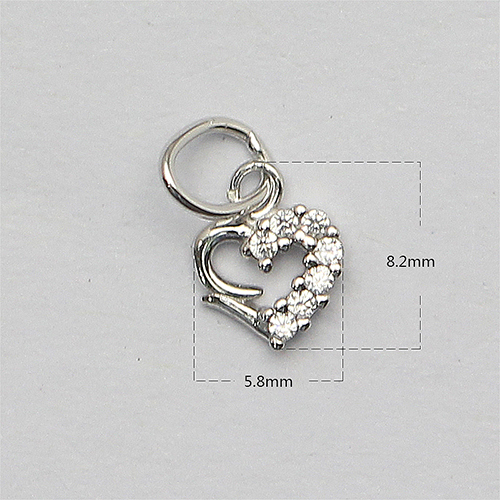 925 Sterling silver Earring Charm Pendant Necklace Ring Jewelry Sets with Heart Zircon For for Litter One