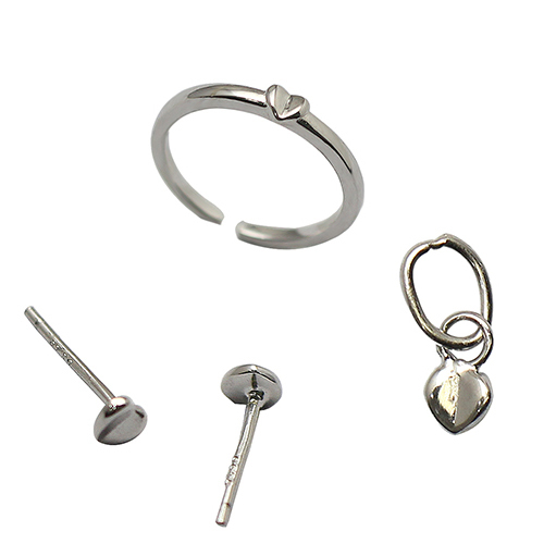 925 Sterling Silver Fine Children's Jewelry Set Charm Pendant Ring Earrings Gift for Girls