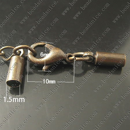 Lobster Claw Clasp Brass Terminators 9x3mm lead safe