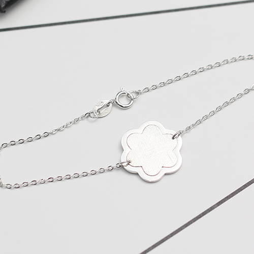 925 Sterling silver flower pendant bracelet gift for little girl jewelry wholesale