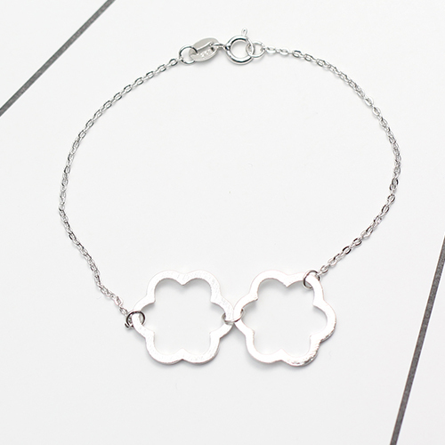 Sterling silver flower bracelet delicate chain jewelry wholesale nickel free
