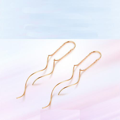 价格不全18K Solid Gold Earrings Chain Ear Jewelry Long Drop Earrings Best Gift for Women Wholesale