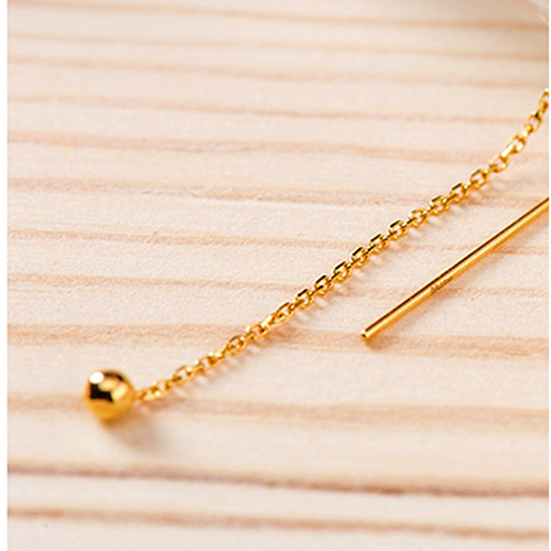 18k Solid gold Long Chain Drop/Dangle Earrings Fashion Jewelry Ear Cuff For Women Wholesale