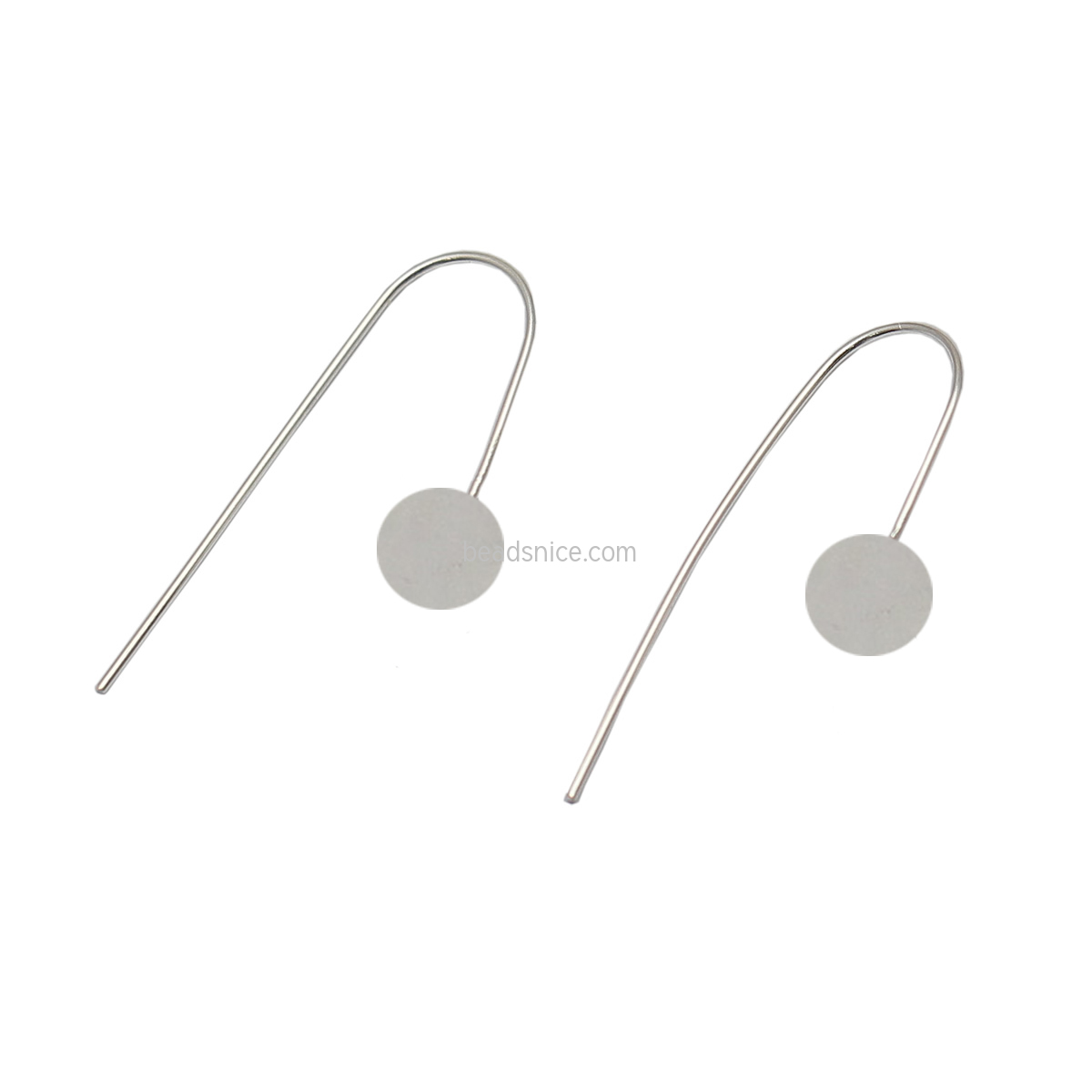 925 sterling Silver earwire French Earring Wires Earring with 8mm round  making fine Jewelry finding diy gift for her
