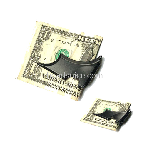 Mens stainless steel batwing bat slim ID card cash money clip holder magnetic