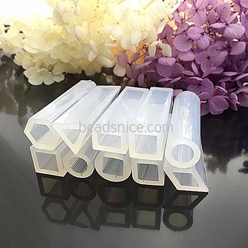 Crystal epoxy pendant silicone mold bars cylindrical trapezoid crystal shape