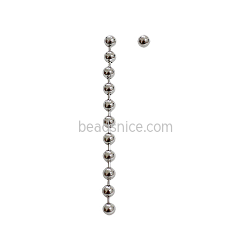 925 Sterling silver earring stud long beads jewelry wholesale nickel free