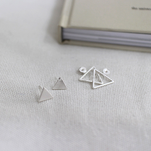 925 Sterling silver earring stud triangle delicate fashionable jewelry accessories nickel free