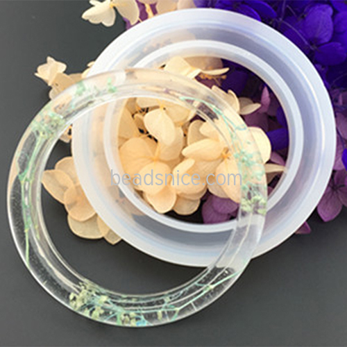 Semi-cylindrical Silicone bracelet mould high mirror shiny face crystal epoxy dried flower bracelet