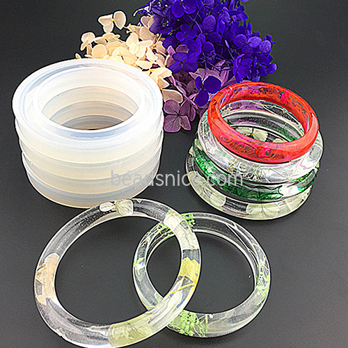 Semi-cylindrical Silicone bracelet mould high mirror shiny face crystal epoxy dried flower bracelet