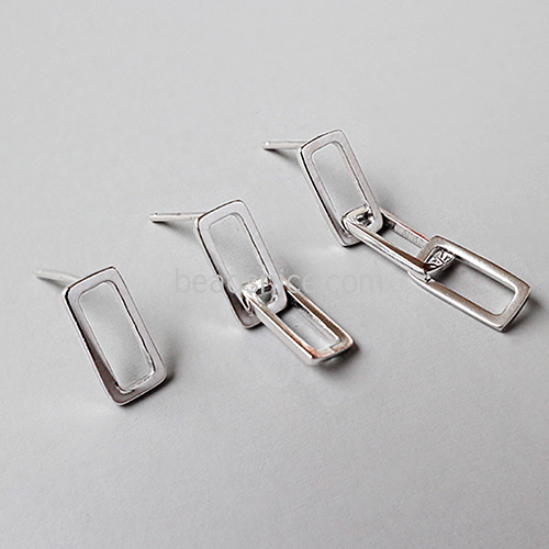 925 Sterling silver square earrings jewelry wholesale nickel free