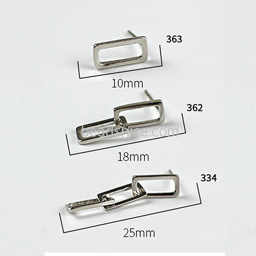 925 Sterling silver square earrings jewelry wholesale nickel free
