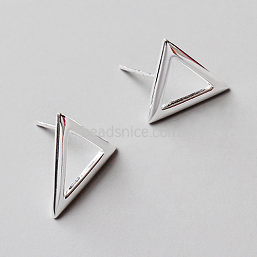 925 Sterling silver triangle earrings jewelry wholesale nickel free