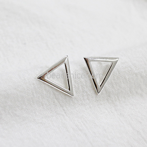 925 Sterling silver triangle earrings jewelry wholesale nickel free