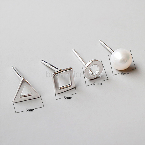 geometric stud earrings sterling silver