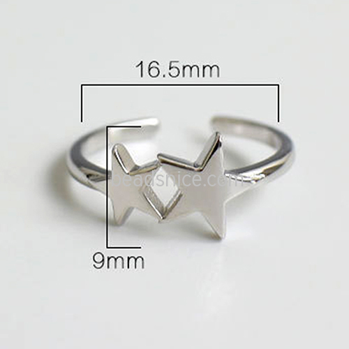 925 Sterling silver Pentagram Ring Jewelry for women Simple Diy accessories