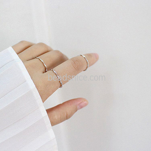 925 Sterling silver Ring Adjustable Simple Stacking Dainty Jewelry accessories