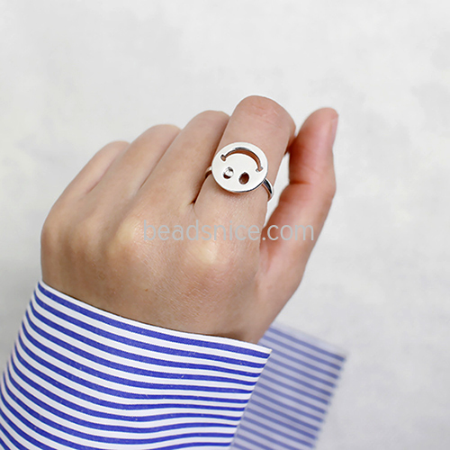 Sterling silver Smiley ring Gift Best friend Teen Jewelry Wholesale