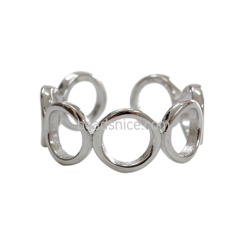 925 Sterling silver Open Circle Band Ring Simple Custom Accessories for making jewelry Wholesale