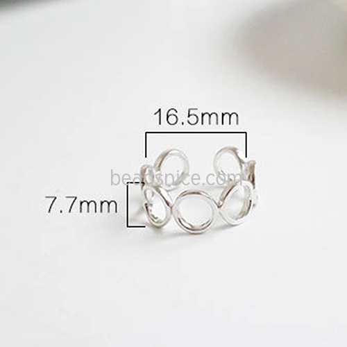 925 Sterling silver Open Circle Band Ring Simple Custom Accessories for making jewelry Wholesale