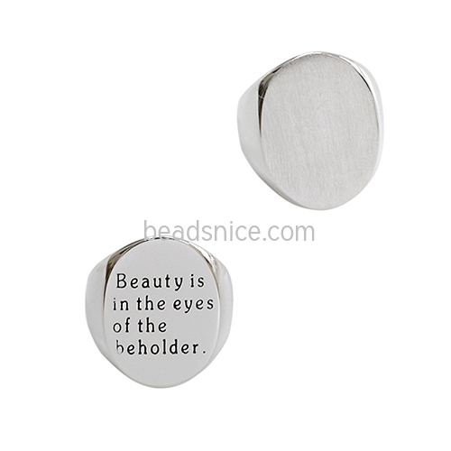Silver ring blanks base settings initial rings flat pad manual polishing wholesale custom jewelry accessories