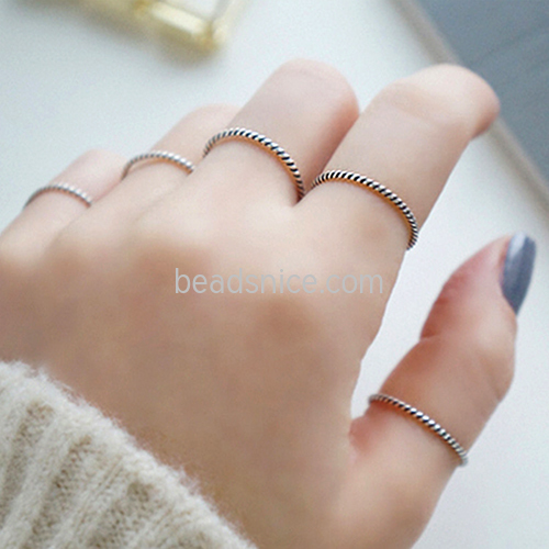 Sterling silver Twisted Closed Jump Rings Adjustable Accessories jewelry