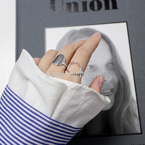 Sterling silver Ring Bezel Blanks Adjustable Accessories Women Jewelry