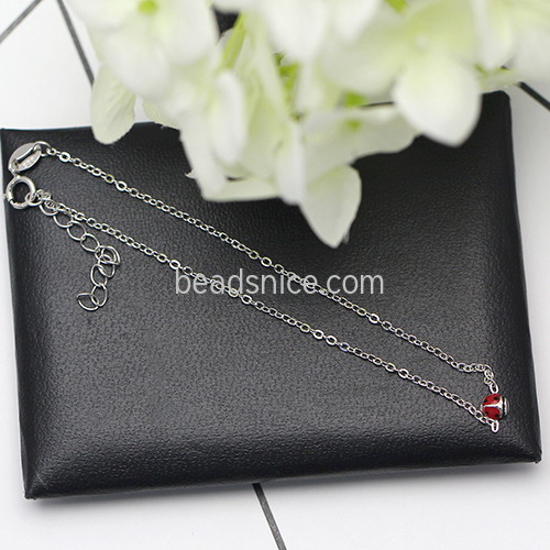 925 Sterling silver ladybug bracelet baby jewelry wholesale