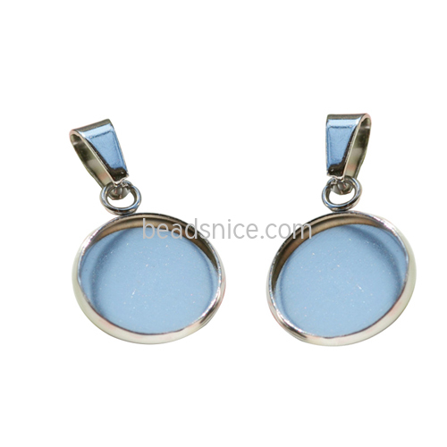Stainless Steel Cabochon Setting trays Diy Blank Pendant