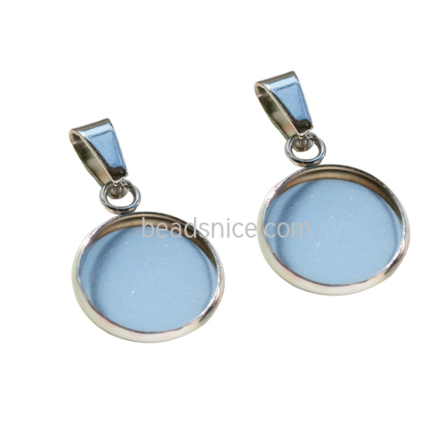 Stainless Steel Cameo Cabochon Base Setting Charm Pendants with Bail