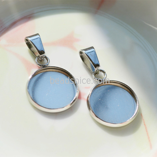 Stainless Steel Cameo Cabochon Base Setting Charm Pendants with Bail