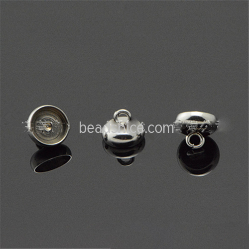 Stainless Steel Bead Cap Cufflinks Cabochon Base Setting Charms