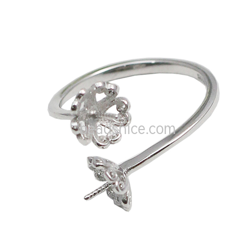 925 sterling silver open ring mountings