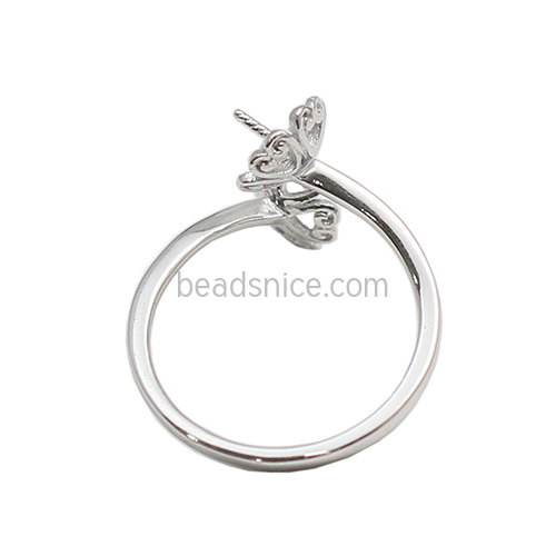 925 sterling silver open ring mountings