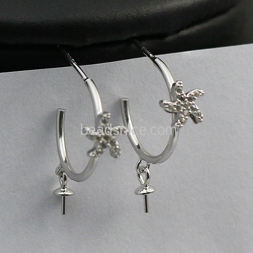 925 sterling silver earring stud pearl pendant bail