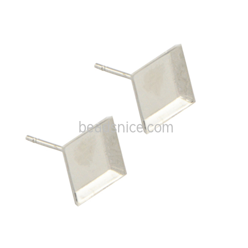Stainless Steel Earring Post Square Base