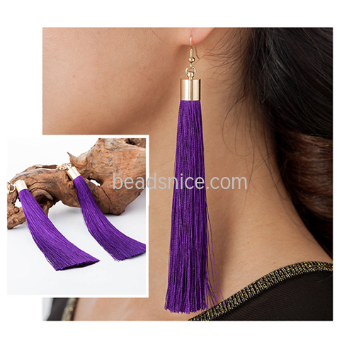 Long tassel earrings personality joker cotton thread wholesale