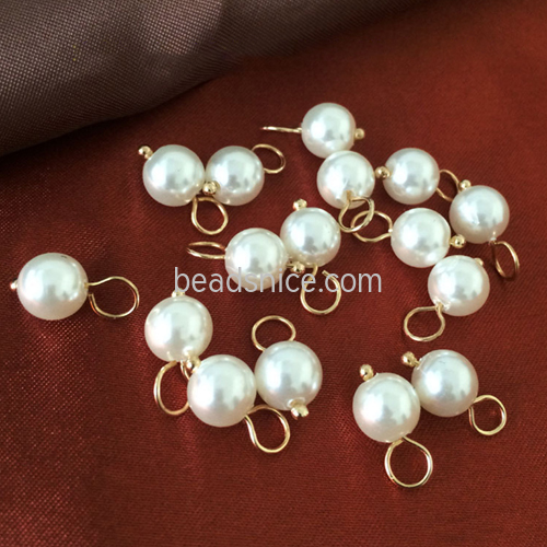 Pure solid white genuine fresh water pearl pendant diy handmade accessories