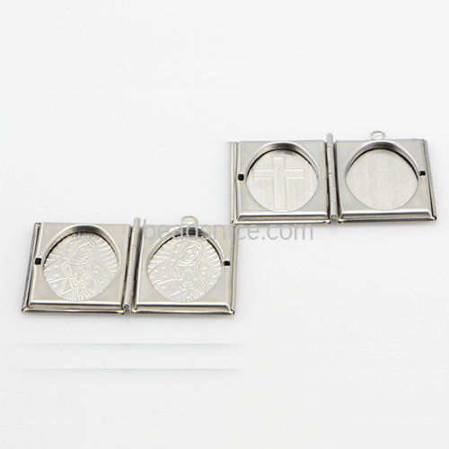 Stainless steel photo frame pendant accessories jewelry making findings