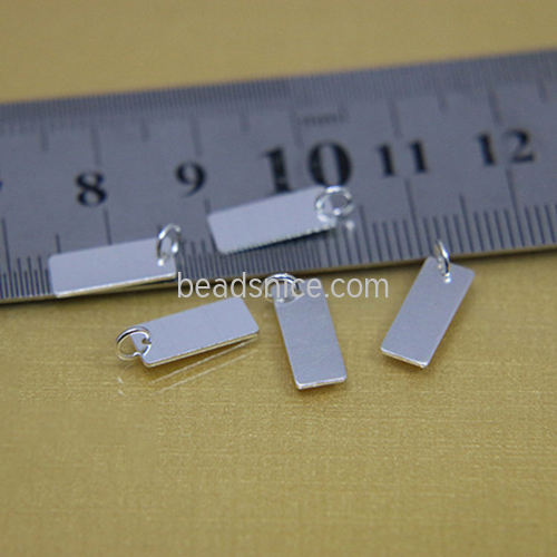 925 Sterling silver diy handmade Small rectangular tag accessories jewelry wholesale