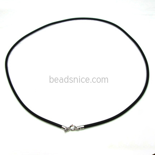 925 Sterling silver black leather rope necklace spot wholesale