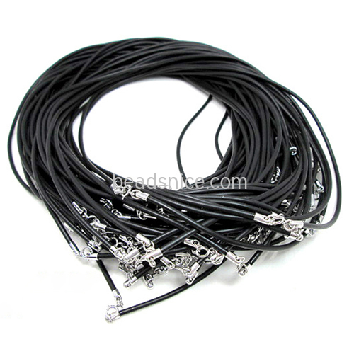 925 Sterling silver black leather rope necklace spot wholesale