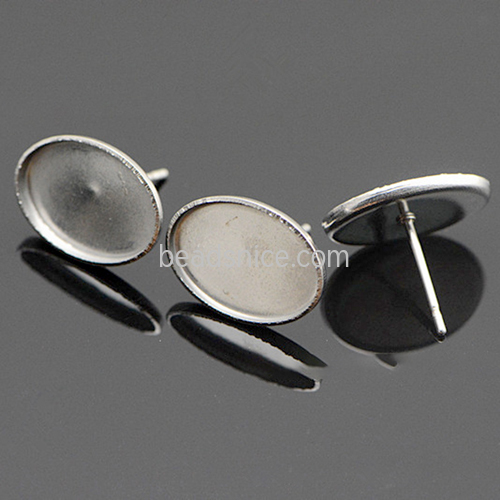 Stainless steel earrings stud oval