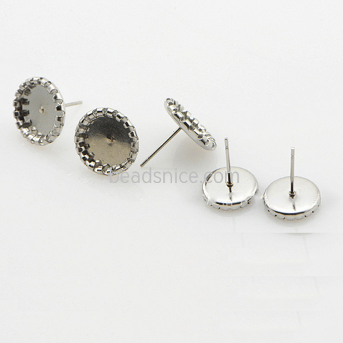 Stainless steel bezel setting earring supplies for jewelry making