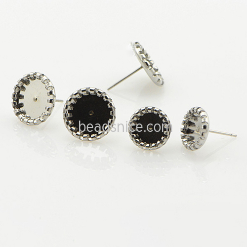 Stainless steel bezel setting earring supplies for jewelry making