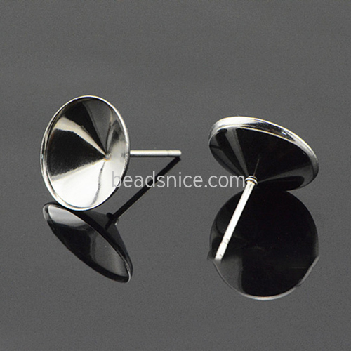 Stainless steel stud earring bezel setting